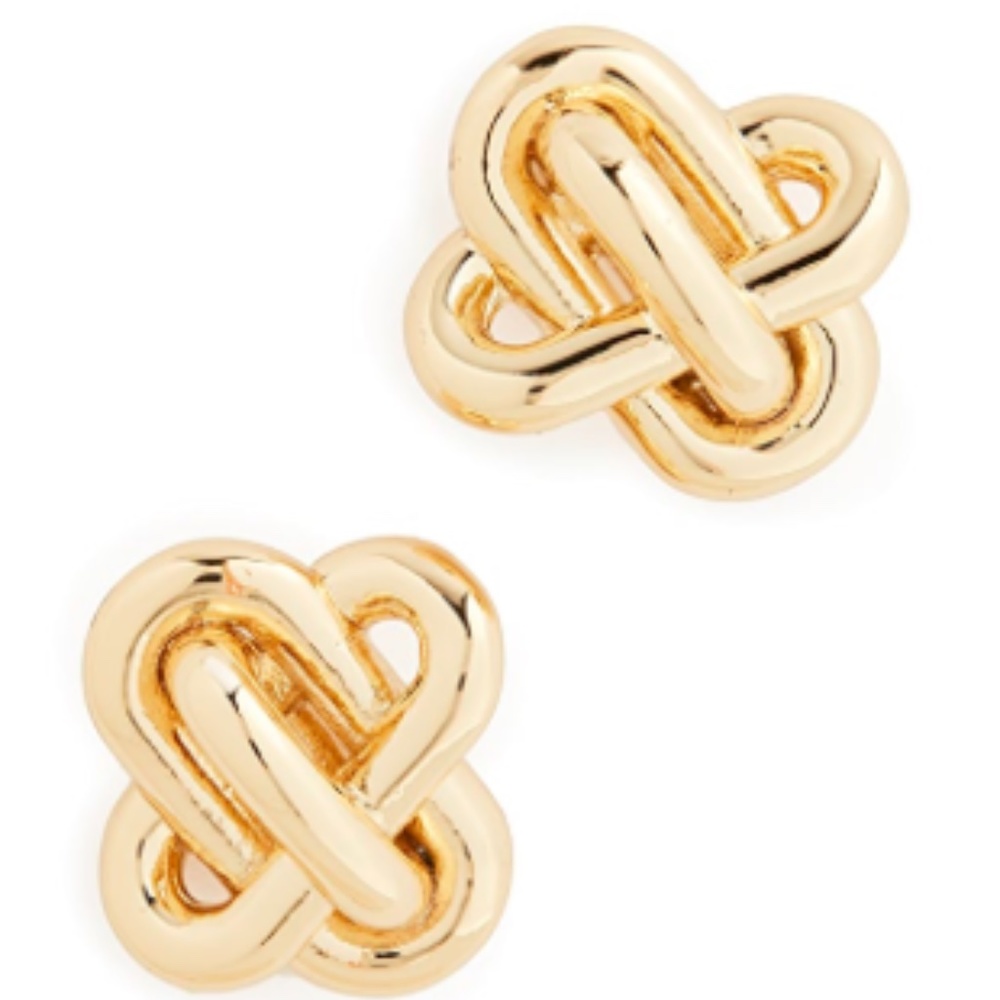 Gold Button Stud Gold tone Fashion earrings NEW